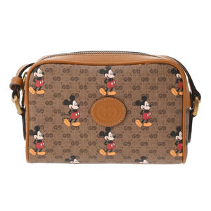 GUCCI Disney Collaboration GG Brown Calf Shoulder Bag